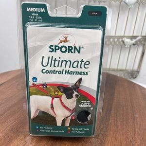 Sporn Ultimate Dog control Harness Medium Girth 19.5-32 inches black.